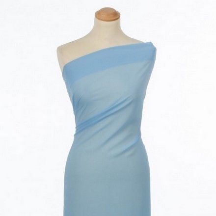 Mousseline polyester bleu ciel